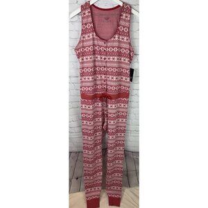 NWT Womens UGG Scarlett Fair Isle Red Nomie Nordic Jumpsuit Pajamas Size XL $125